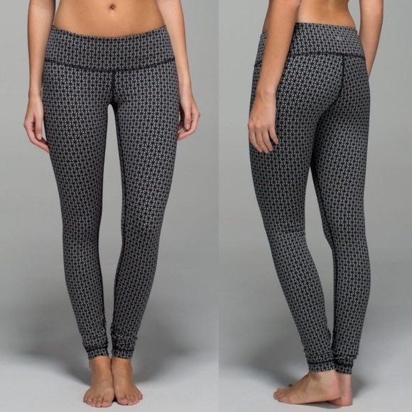 Lululemon Wunder Under Pant *Full-On Luon Tri Geo Silver Spoon Black 4 - Picture 1 of 6